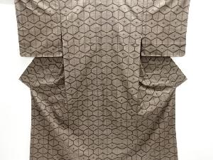 未使用品　幾何学に花模様織り出し本場泥大島紬着物(5マルキ)